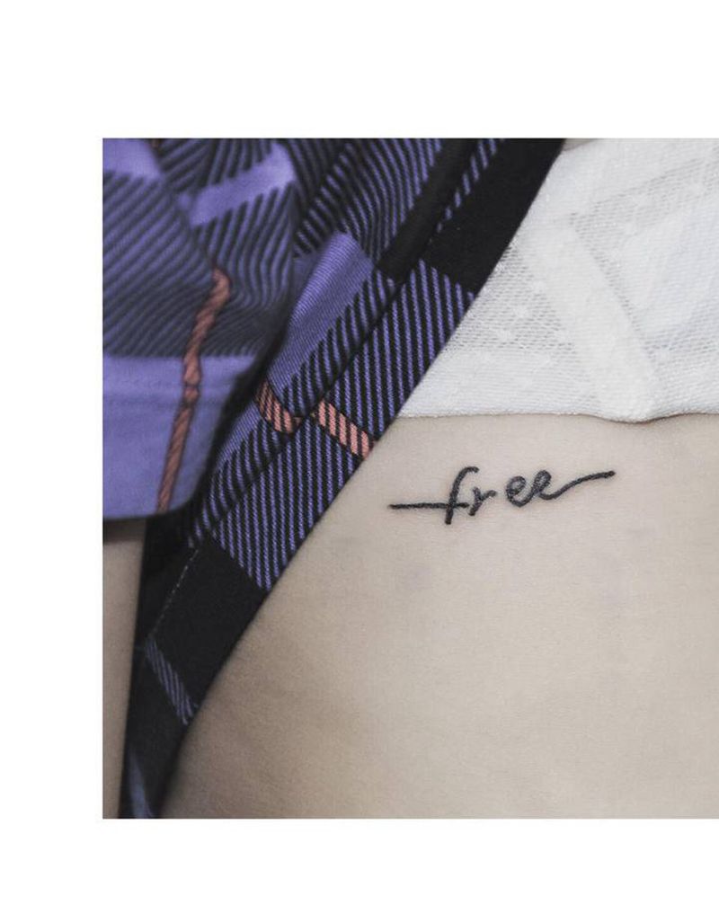 free纹身图片_腰部纹身图案