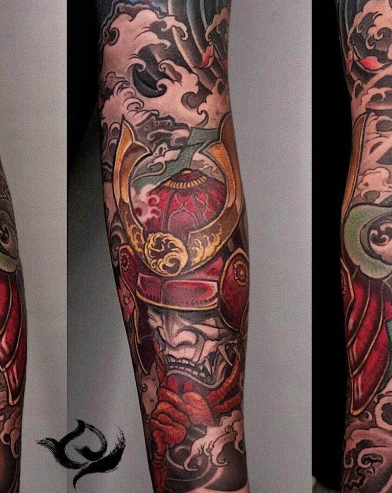 武士纹身图片_新传统纹身图案