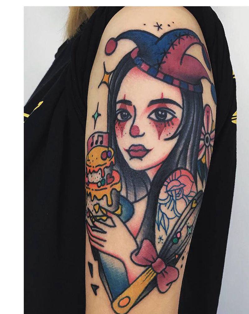 oldschool肖像纹身图片_手臂Old School肖像纹身图案