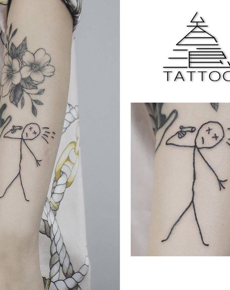 小人纹身图片_手臂纹身图案