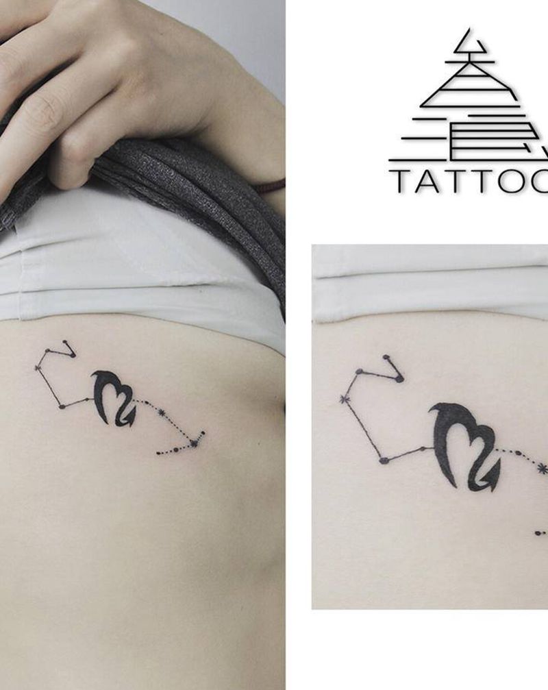 星座纹身图片_小清新纹身图案