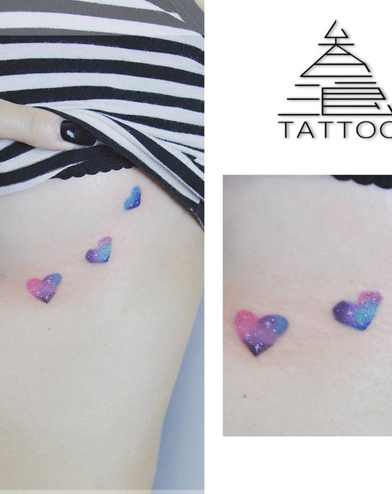 桃心❤️纹身图片_胸部纹身图案