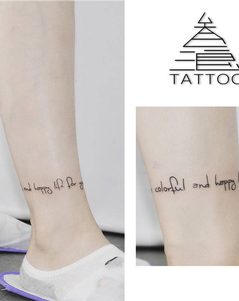 字母纹身图片_腿部纹身图案