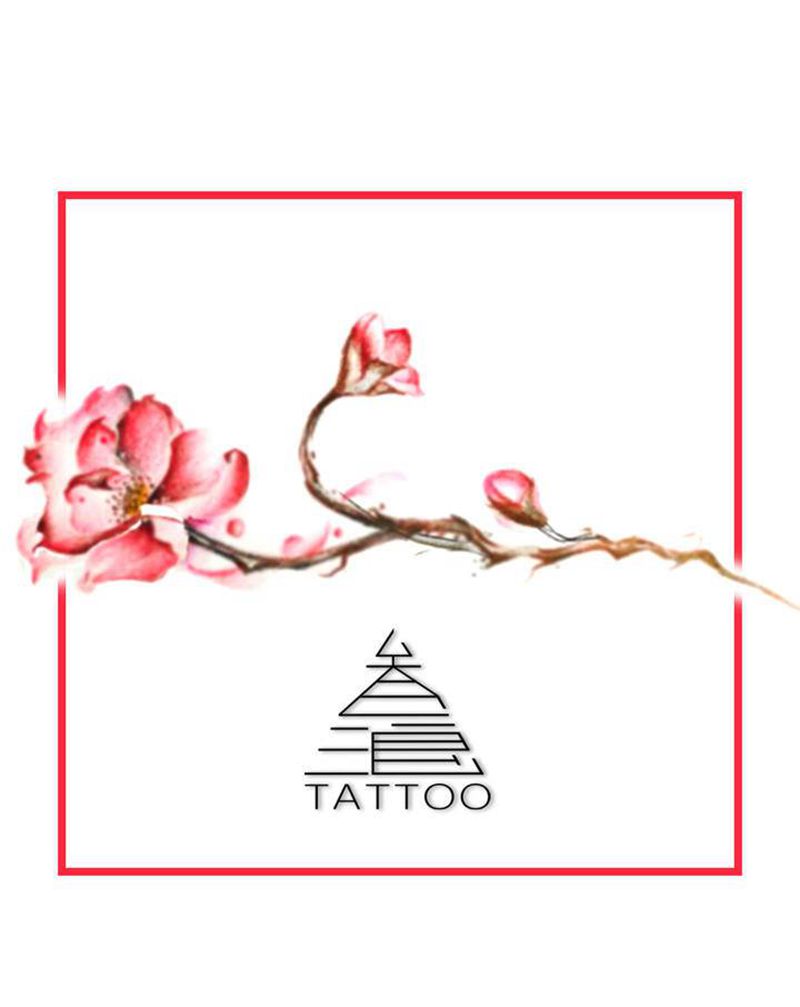 花纹身图片_水墨纹身图案