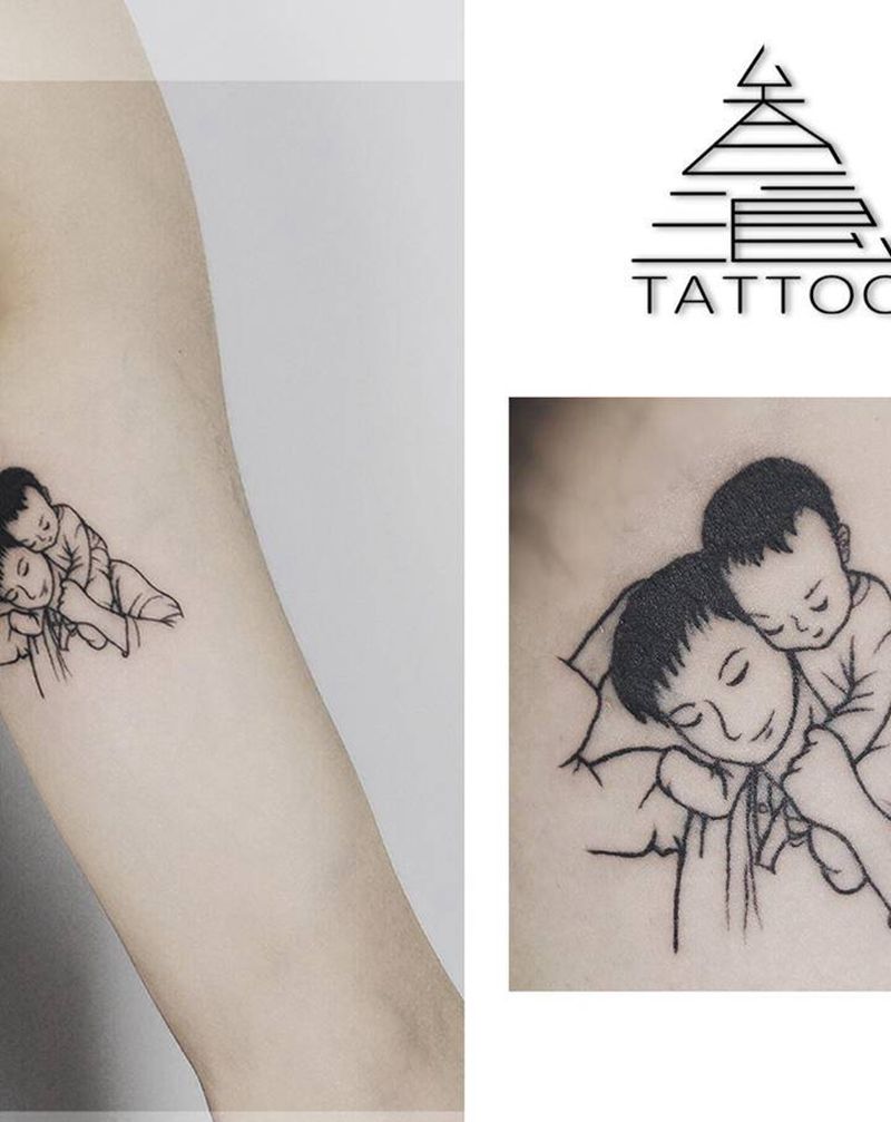 家庭纹身图片_手臂纹身图案