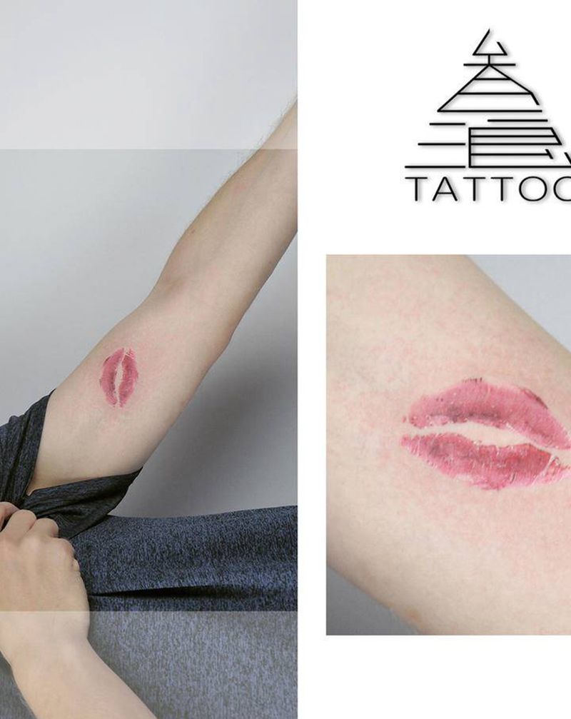 嘴唇纹身图片_手臂纹身图案