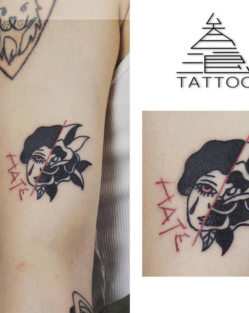 花纹身图片_手臂纹身图案