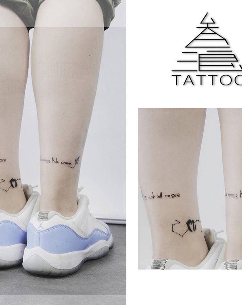 英文纹身图片_腿部纹身图案