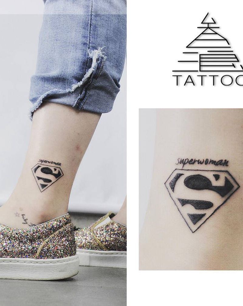 脚踝纹身图片_腿部纹身图案