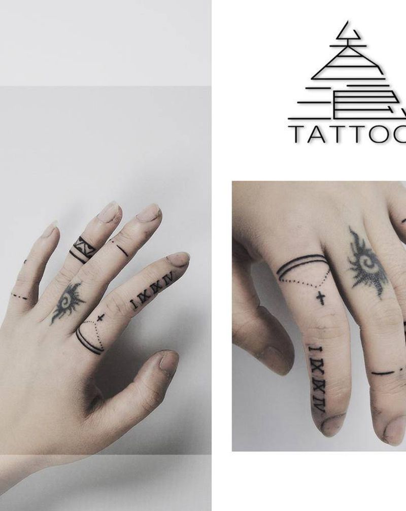 手指纹身图片_手部纹身图案