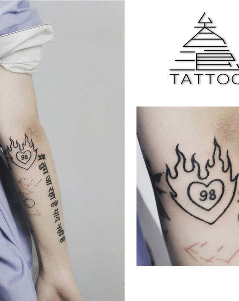 火纹身图片_手臂纹身图案