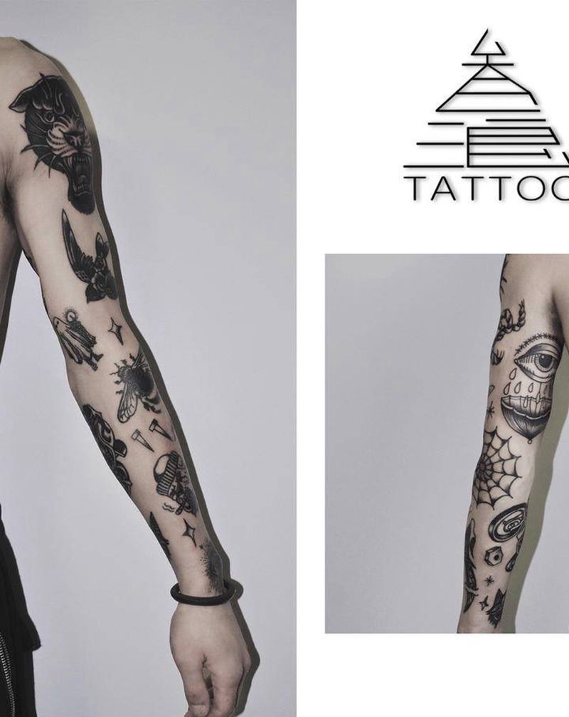 花臂纹身图片_手臂纹身图案