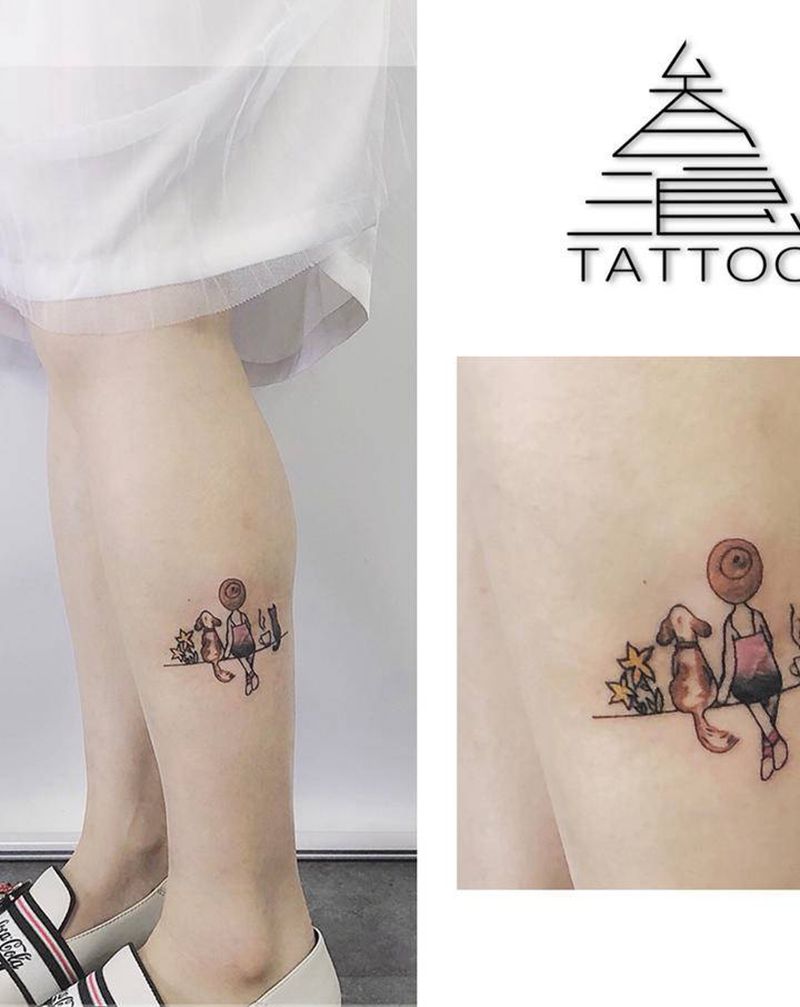 童真纹身图片_腿部纹身图案