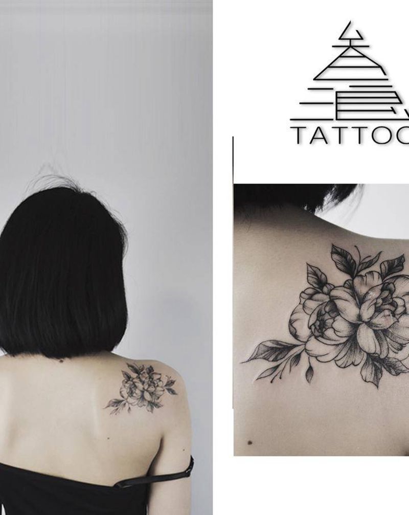 遮疤纹身图片_肩部纹身图案