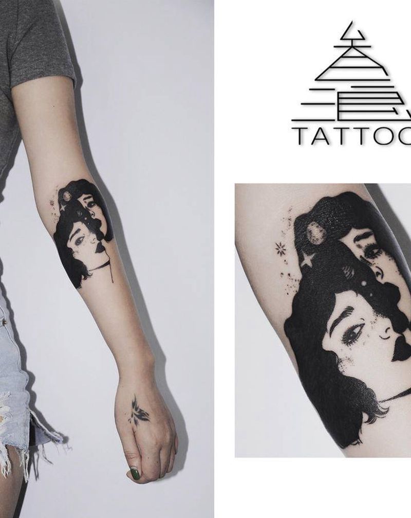 女孩纹身图片_手臂纹身图案