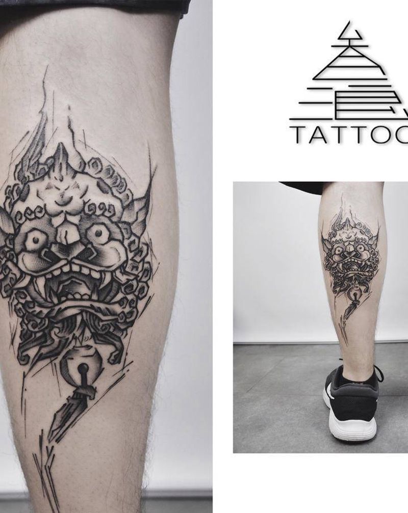 传统纹身图片_腿部纹身图案