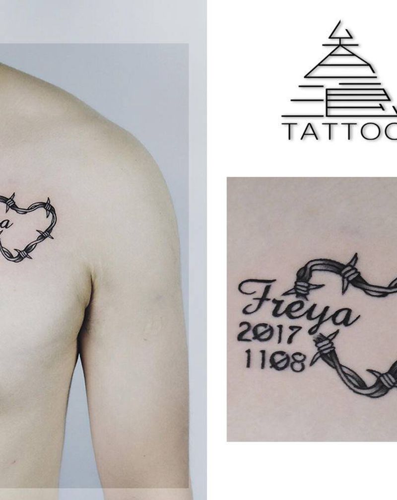 铁皮纹身图片_胸部纹身图案