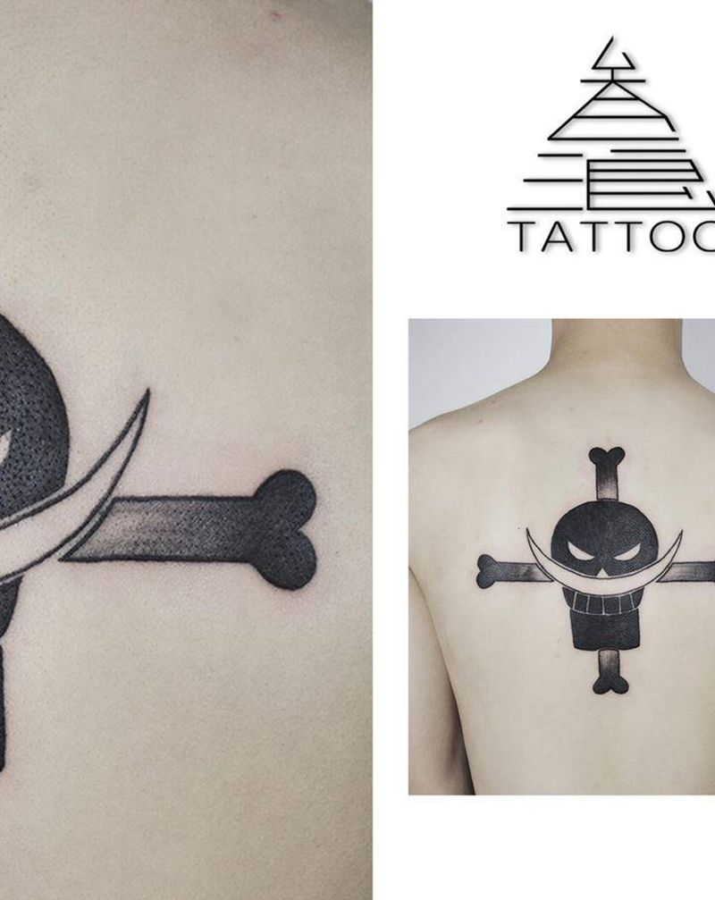 白胡子纹身图片_背部纹身图案