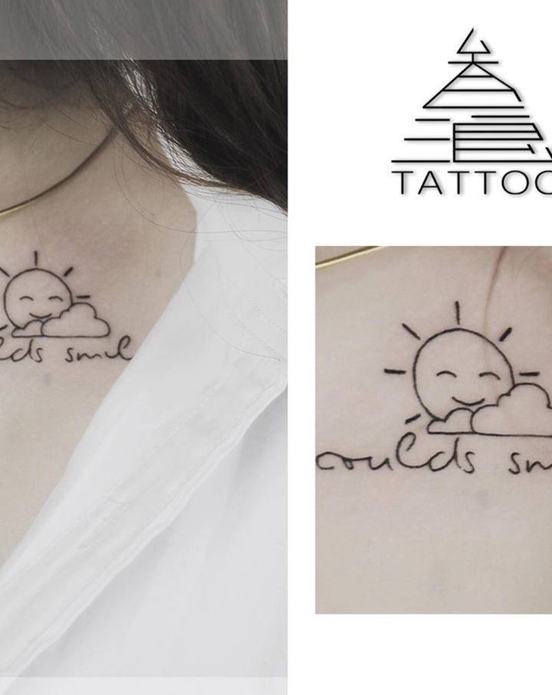 云纹身图片_肩部纹身图案