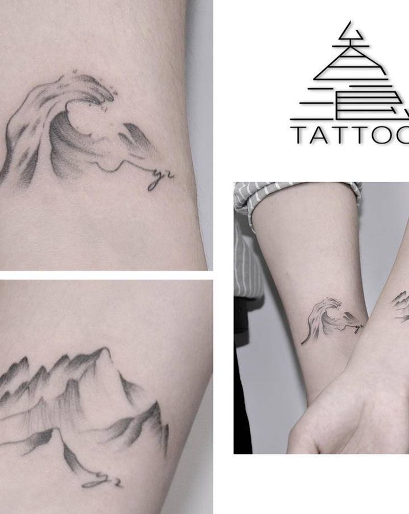 山水纹身图片_手臂纹身图案