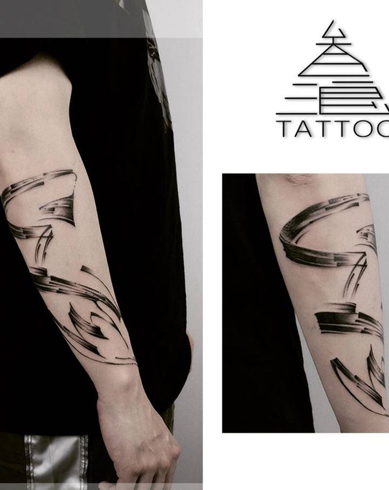 水墨纹身图片_手部水墨纹身图案