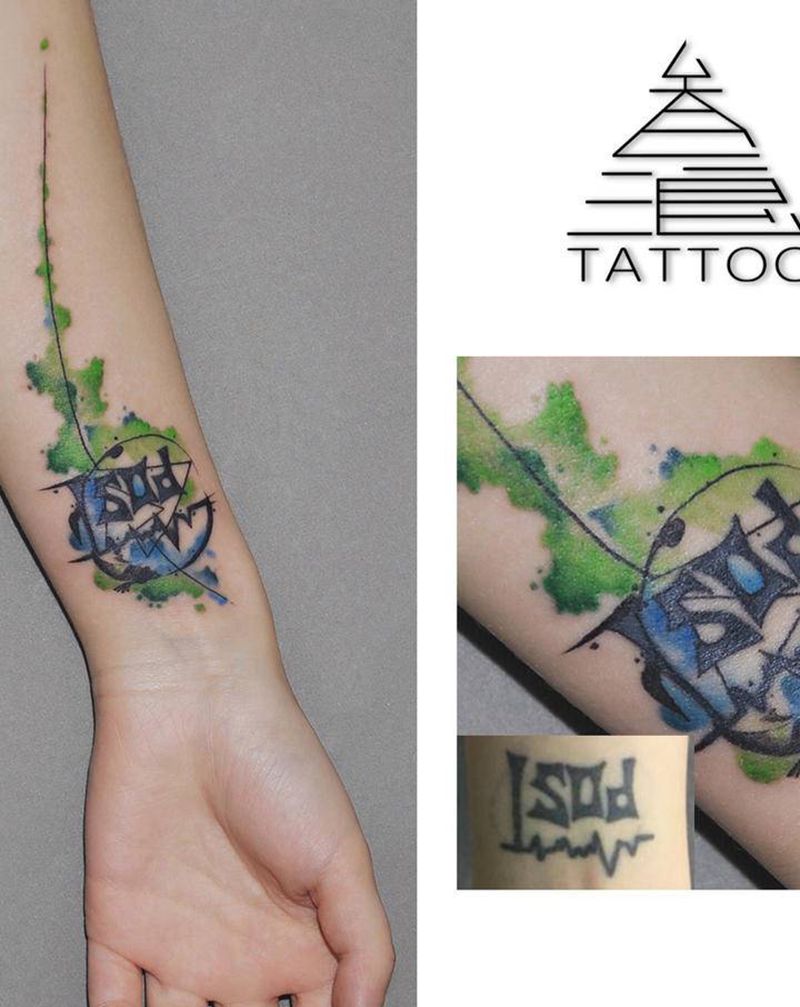 水彩纹身图片_手臂纹身图案