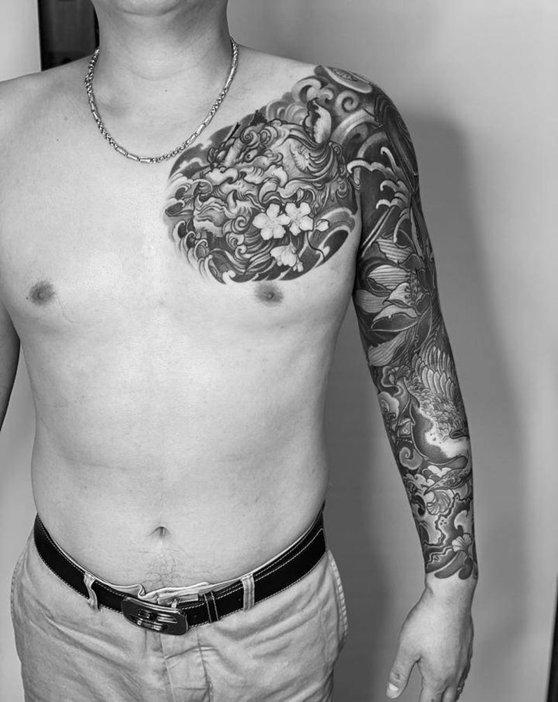 全甲纹身图片_新传统纹身图案