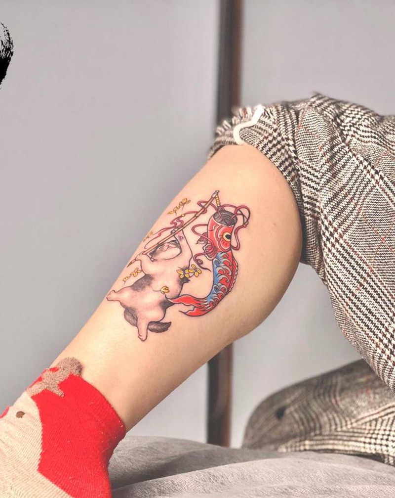 猫纹身图片_新传统纹身图案