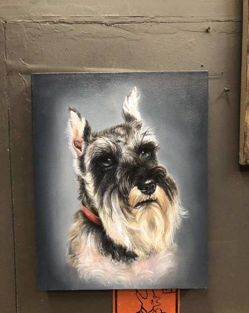 油画手稿狗纹身图片_欧美写实纹身图案