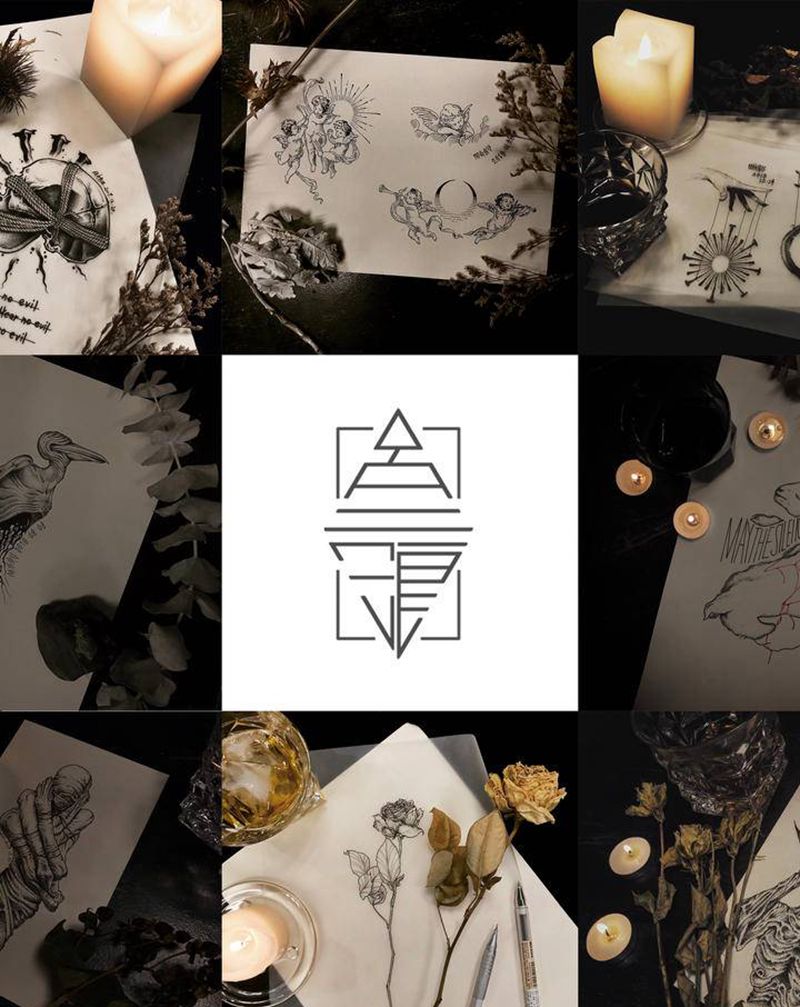 纹身手稿｜点刺纹身图片_点刺纹身图案