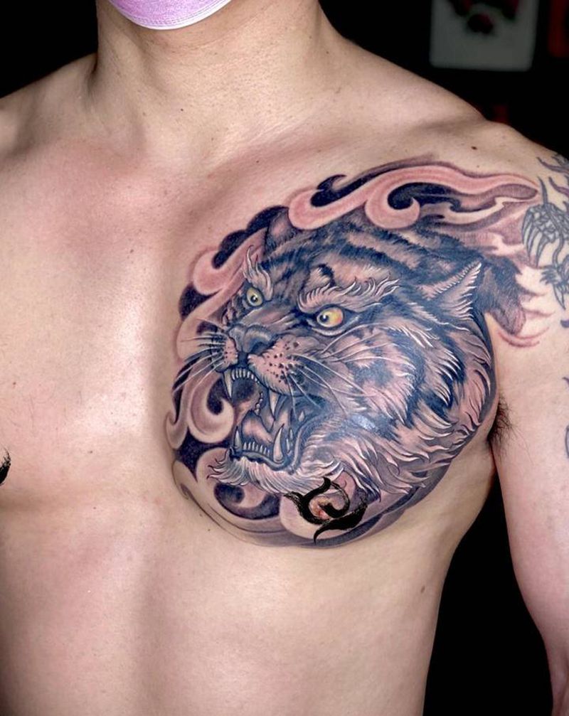 虎纹身图片_新传统纹身图案