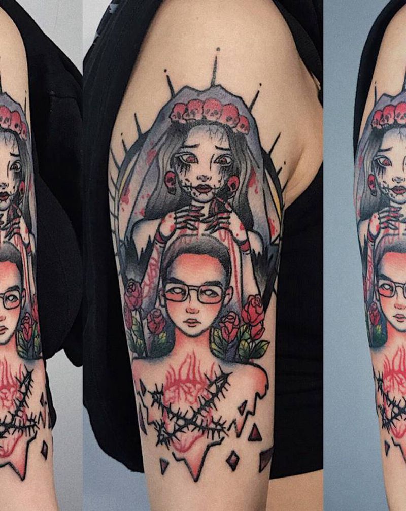 叁浪作品｜old school纹身图片_手臂Old School纹身图案