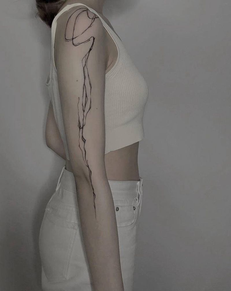 叁浪作品｜泼墨纹身图片_手臂水墨纹身图案