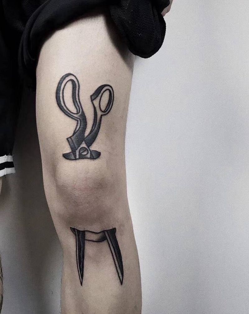 叁浪作品｜old school纹身图片_腿部Old School纹身图案