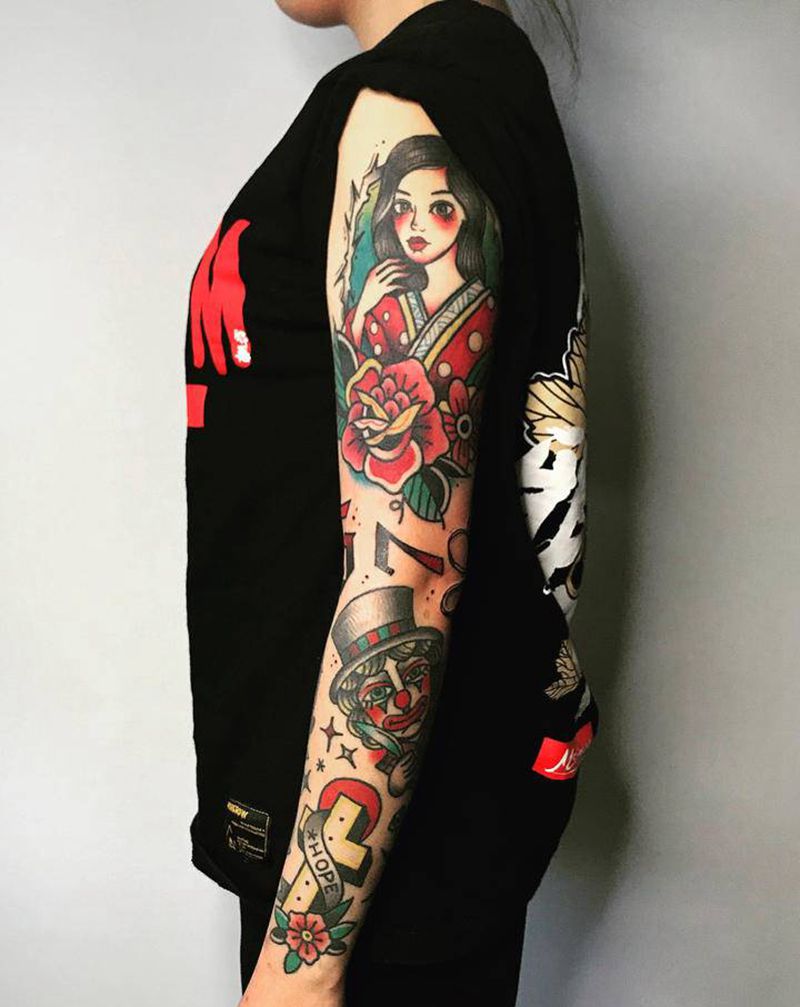 叁浪作品｜old school纹身图片_手臂Old School纹身图案