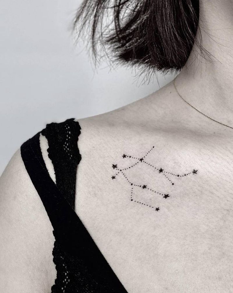 星座纹身图片_几何纹身图案