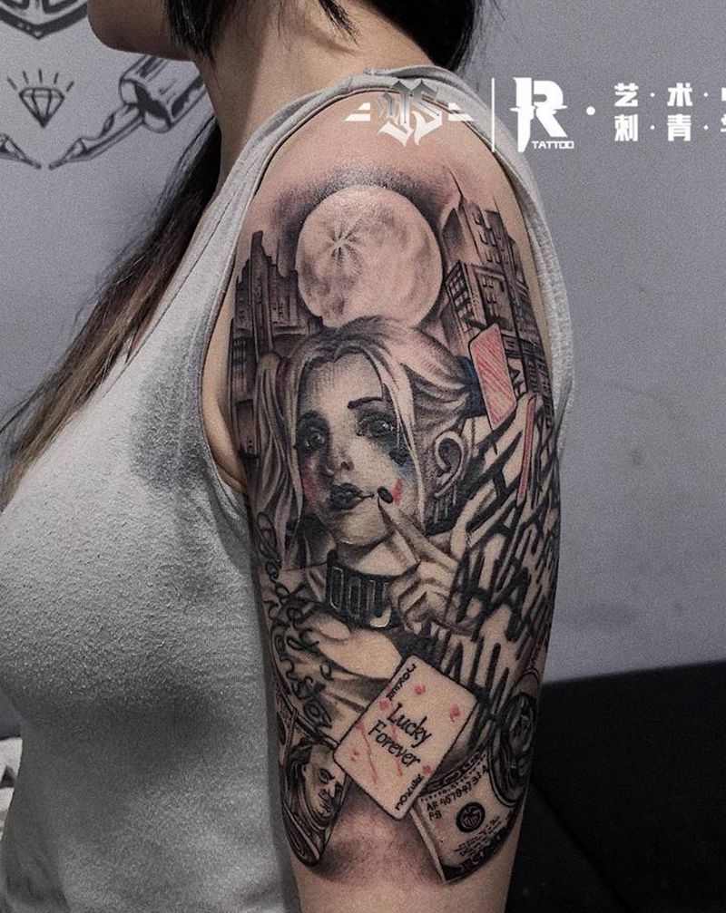 吃糖吗？我爸是警察纹身图片_手臂手部欧美写实纹身图案