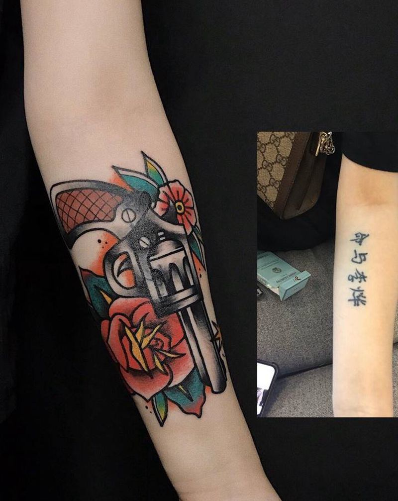 遮盖纹身图片_手臂遮盖纹身图案