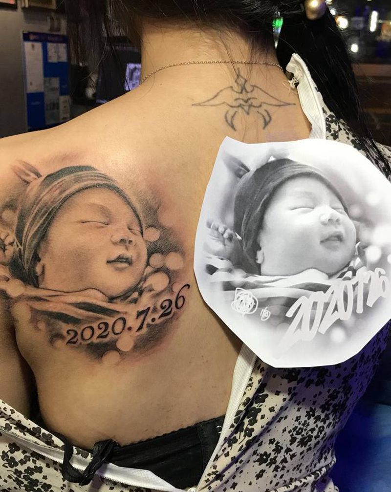 本店作品纹身图片_背部欧美写实纹身图案