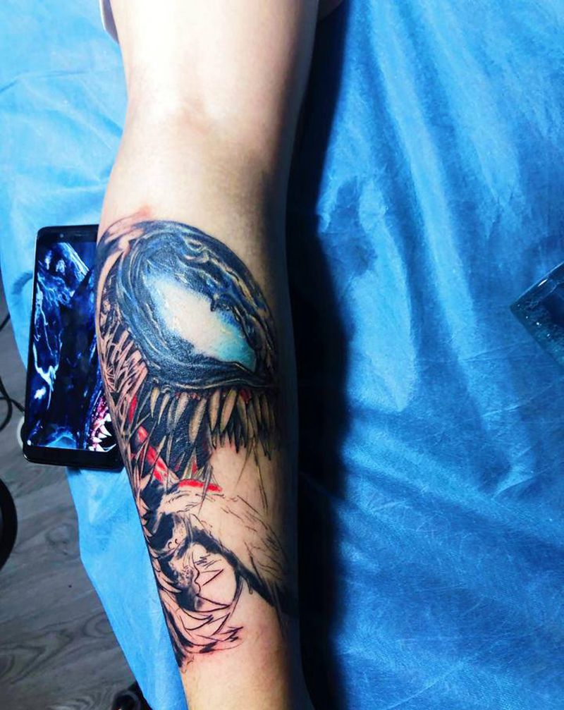 毒液（未完成）纹身图片_欧美写实纹身图案