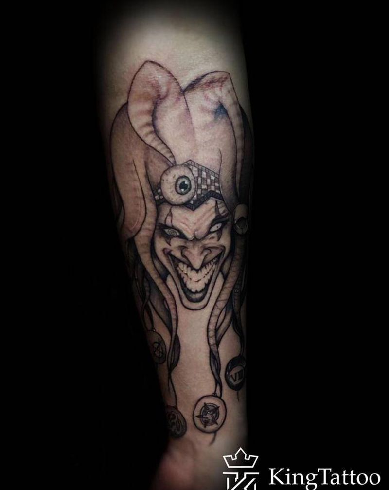 小丑纹身图片_欧美写实纹身图案