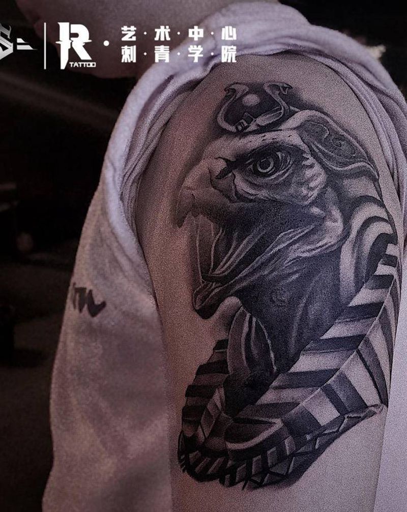 埃及花臂纹身图片_手臂手部欧美写实纹身图案