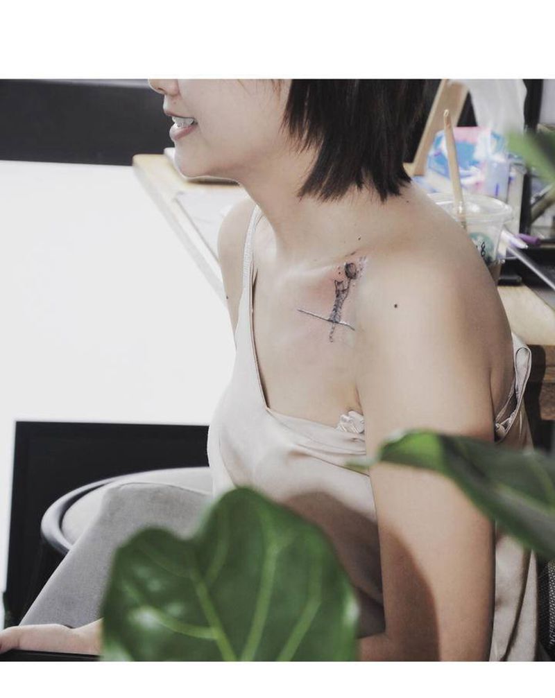 刺青生活纹身图片_颈部老传统纹身图案