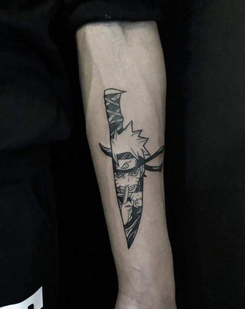 鸣人纹身图片_手臂动漫纹身图案
