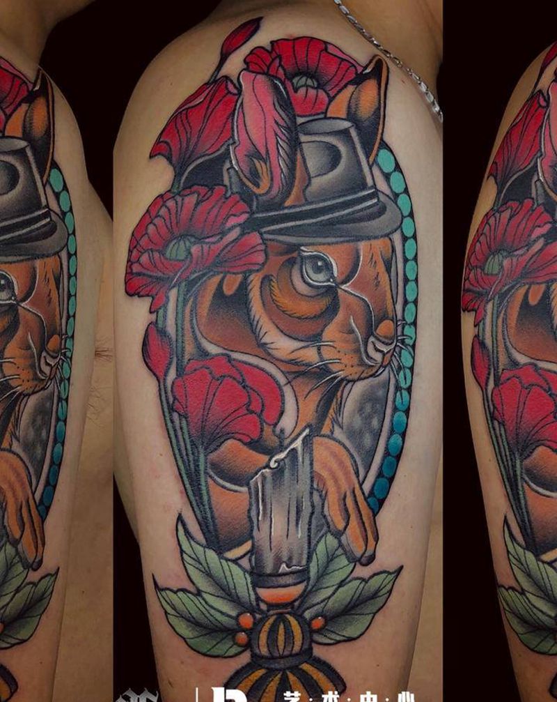 bunny bunny纹身图片_手臂Old School纹身图案