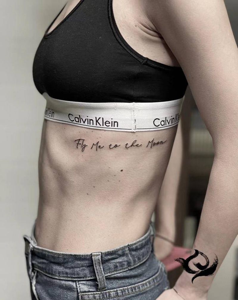 英文纹身图片_腰部几何纹身图案