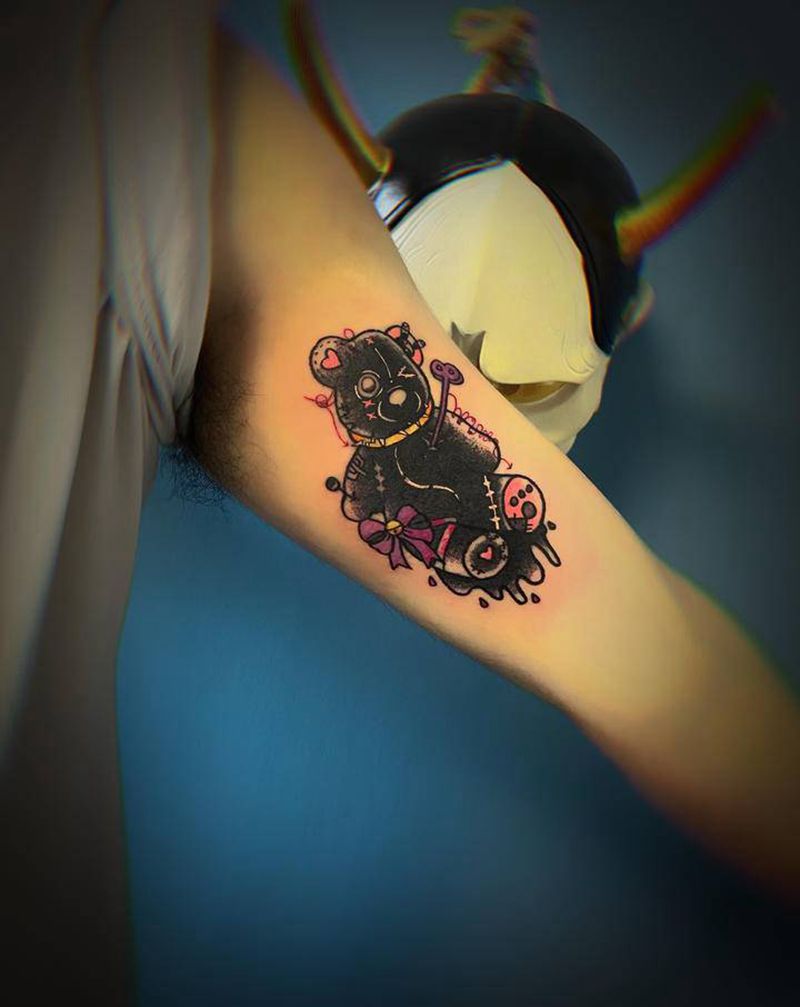 暴力熊纹身图片_Old School纹身图案