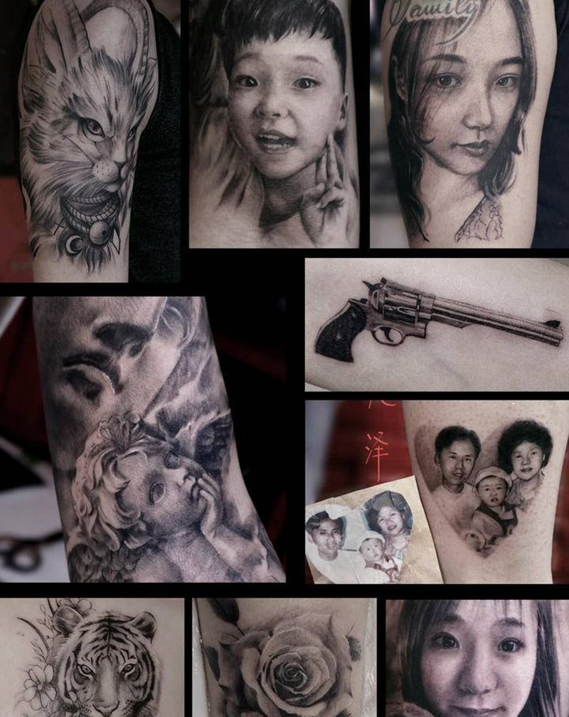 欧美写实纹身师纹身图片_手臂腰部欧美写实纹身图案