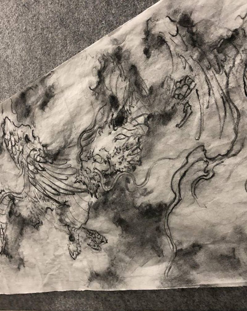 应龙纹身图片_新传统纹身图案