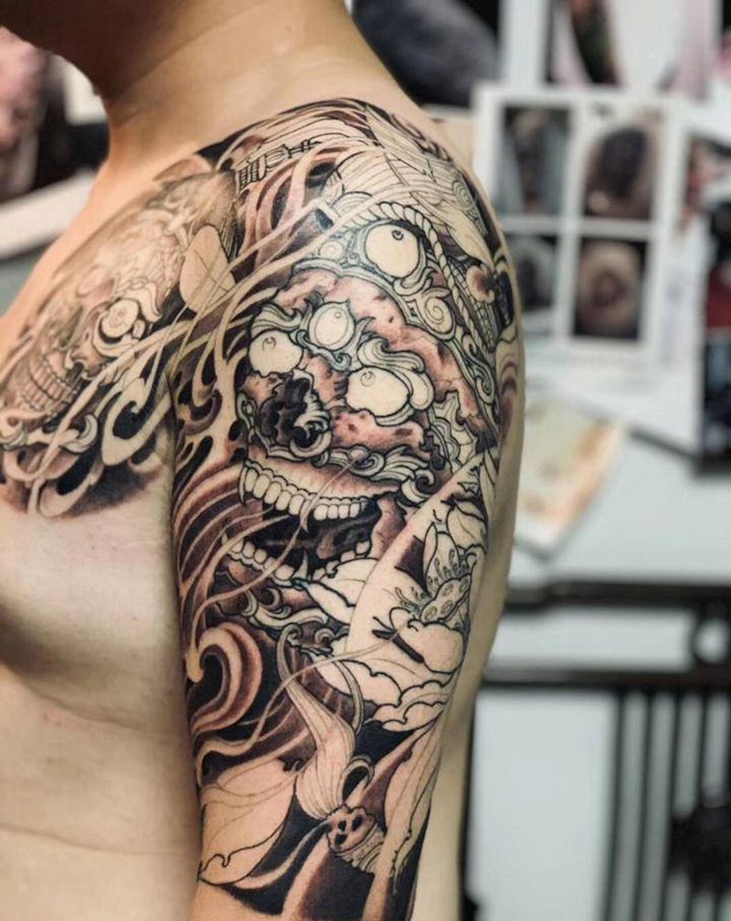 未完成纹身图片_新传统纹身图案